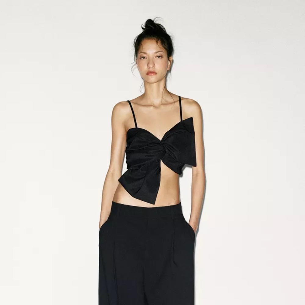 Zara bow crop top